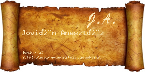 Jovián Anasztáz névjegykártya